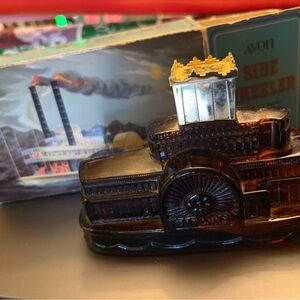 Avon Steamboat Collectible in Rich Brown Glass